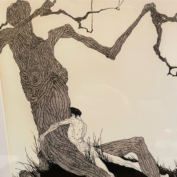 Fantazius Mallare Illustration 12x15 Wallace Smith Goth Humanoid Tree Wall Art - Picture 3 of 3